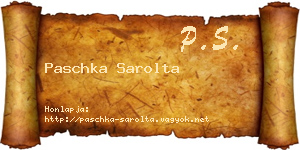 Paschka Sarolta névjegykártya
